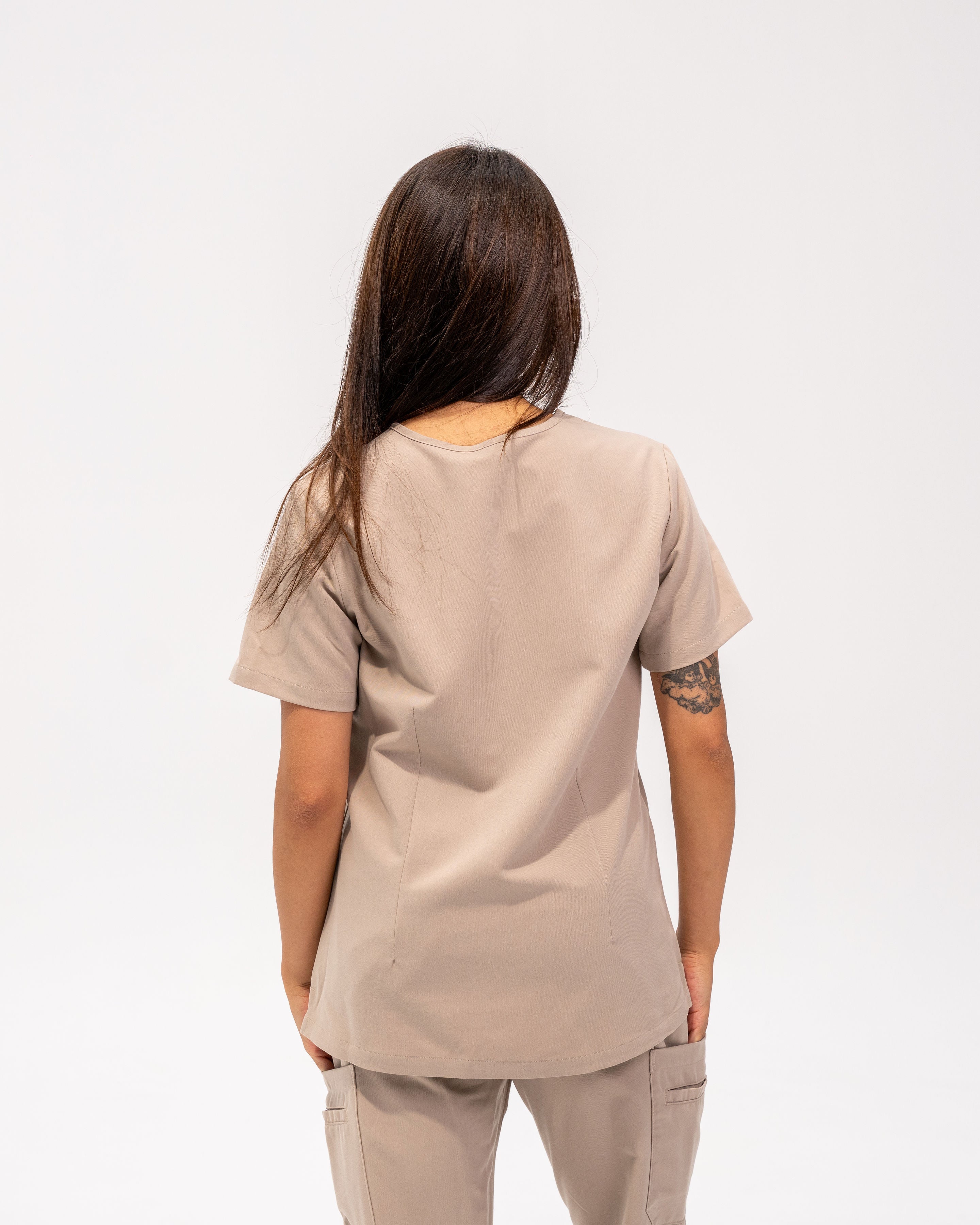 Victoria Scrub Top - Sandstone