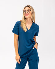 Olivia Scrub Top - Abyss Blue