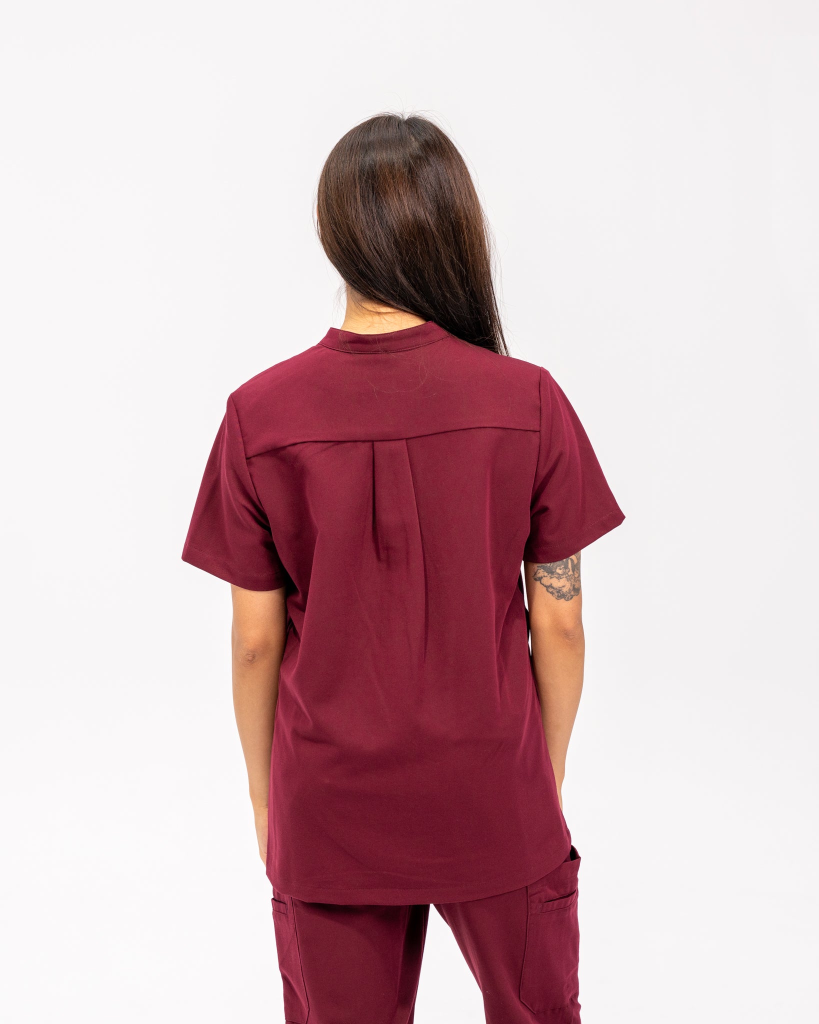 Gloria Scrub Top - Burgundy