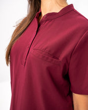 Gloria Scrub Top - Burgundy