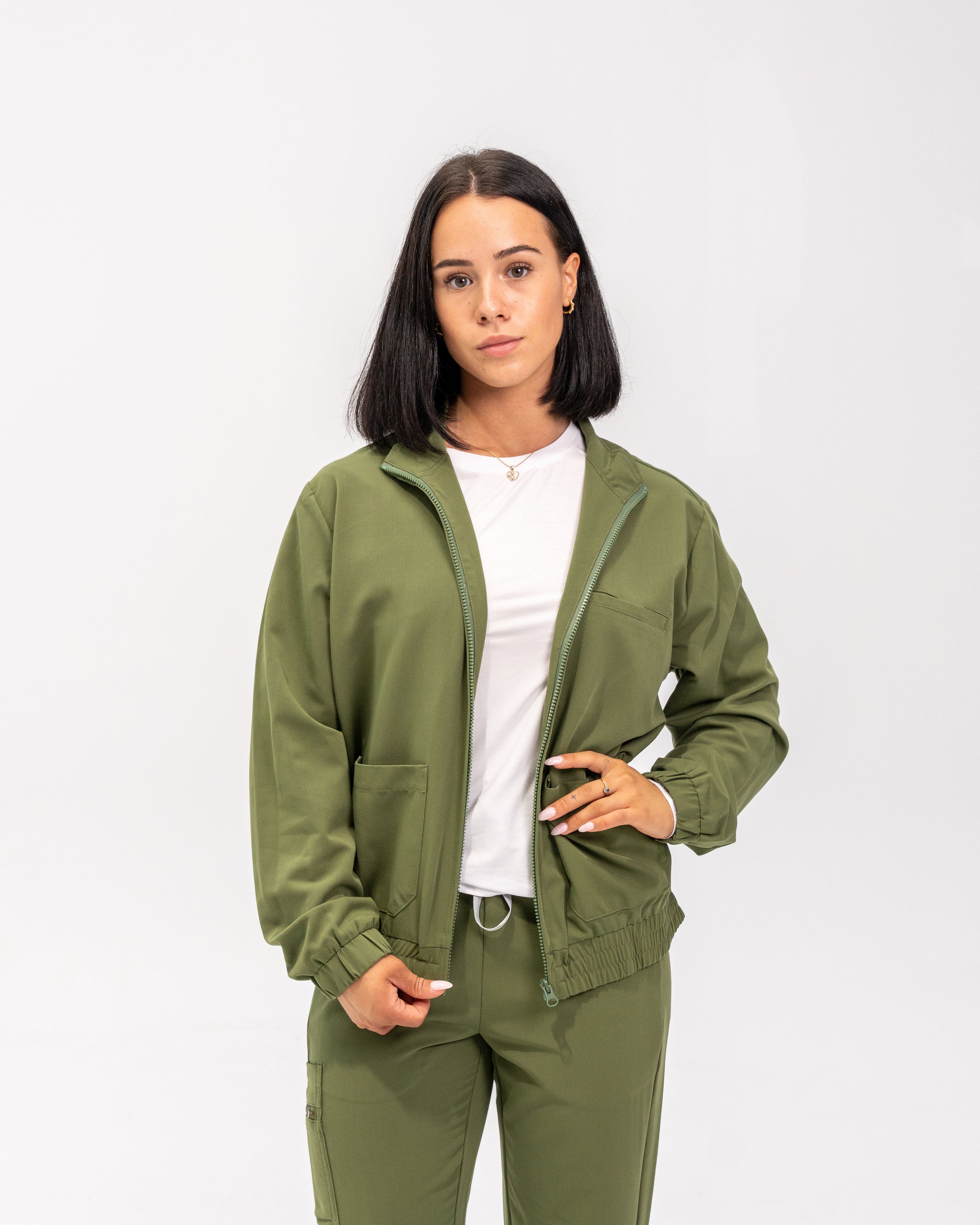 Thalia Scrub Jacket - Mossy Green