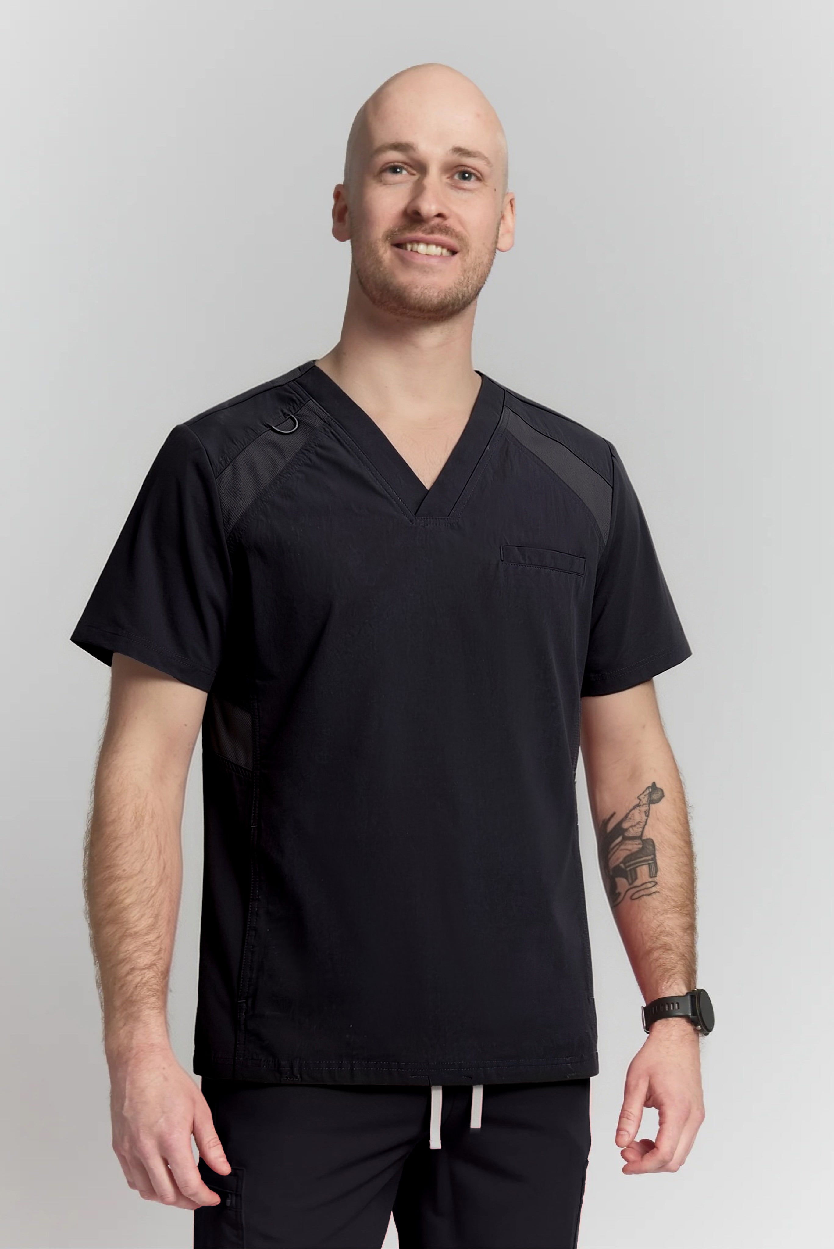Galen Scrub Top Black