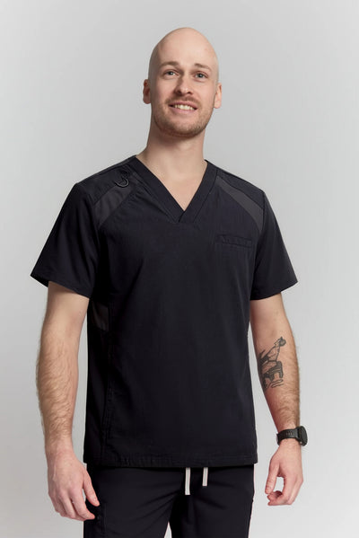 Galen Scrub Top Black