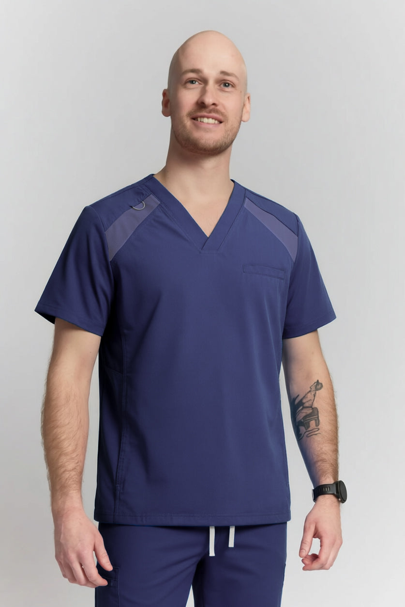 Galen Scrub Top Navy
