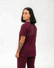 Helen Scrub Top Burgundy