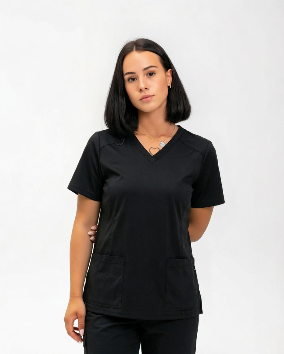 Helen Scrub Top Black