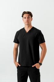 Liam Scrub Top - Black - the botox course