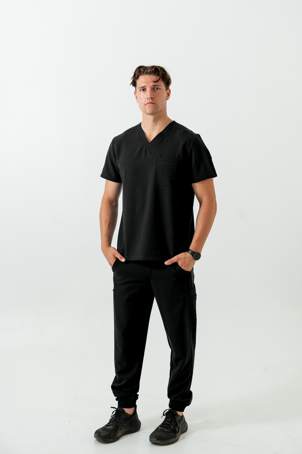 Liam Scrub Top - Black - the botox course