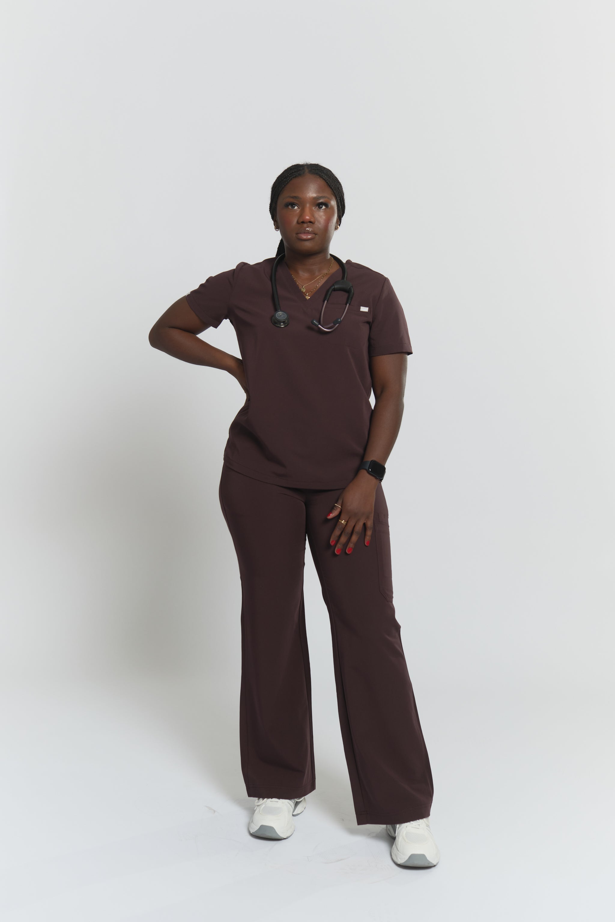Olivia Scrub Top - Espresso