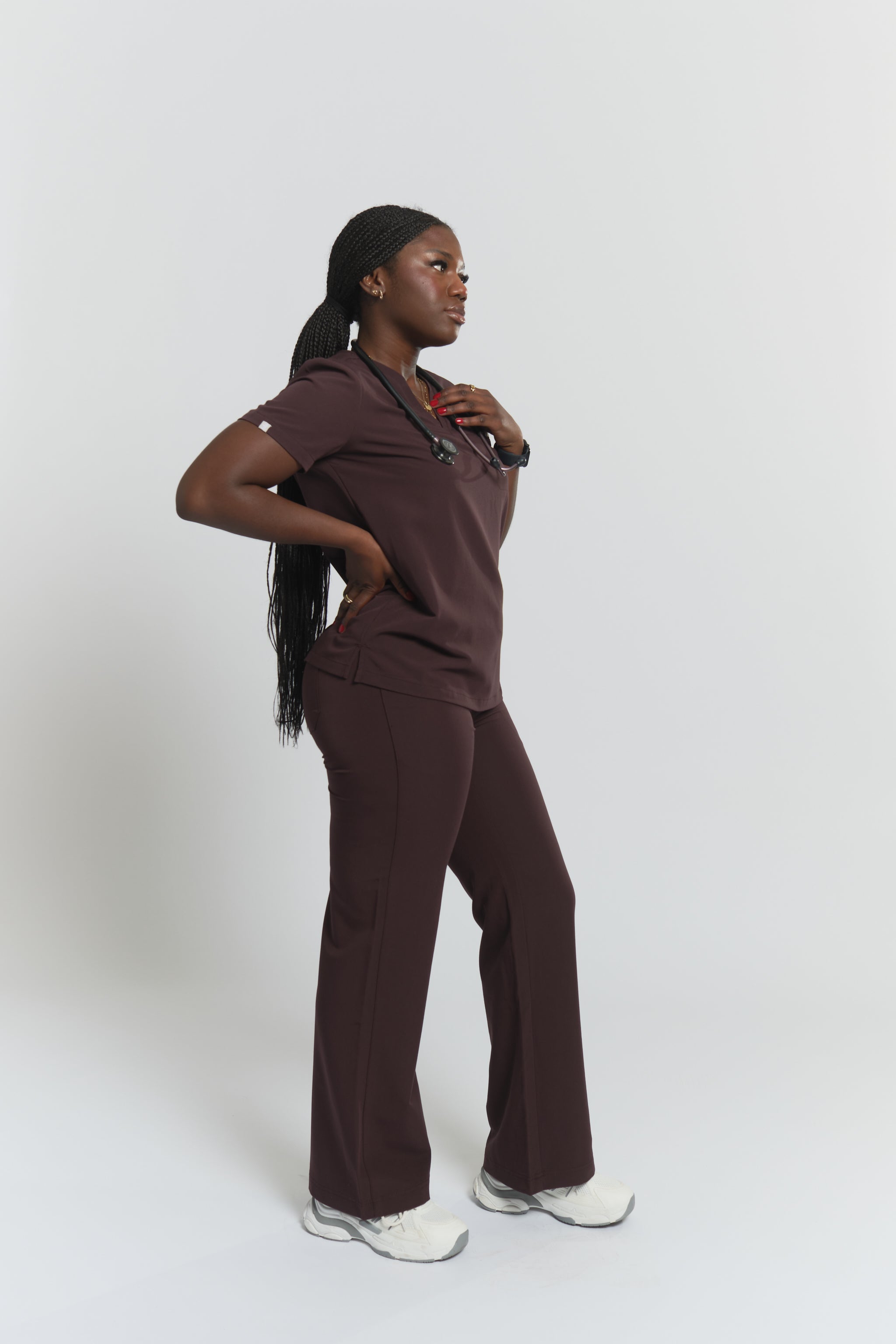 Olivia Scrub Top - Espresso