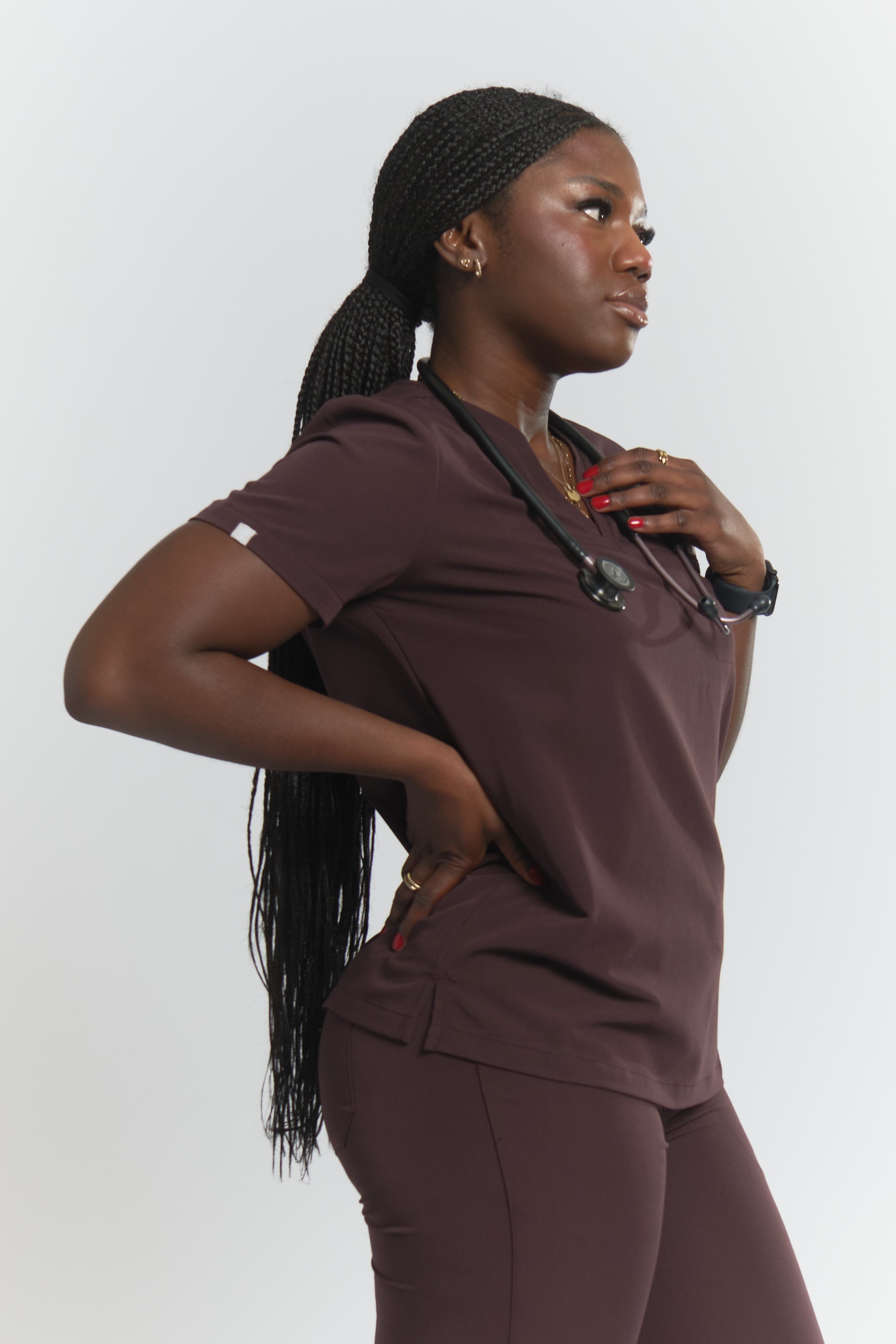 Olivia Scrub Top - Espresso