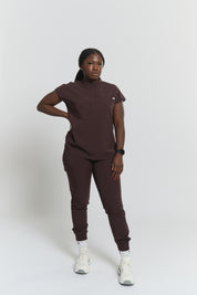 Ophelia Cap Sleeve Scrub Top - Espresso