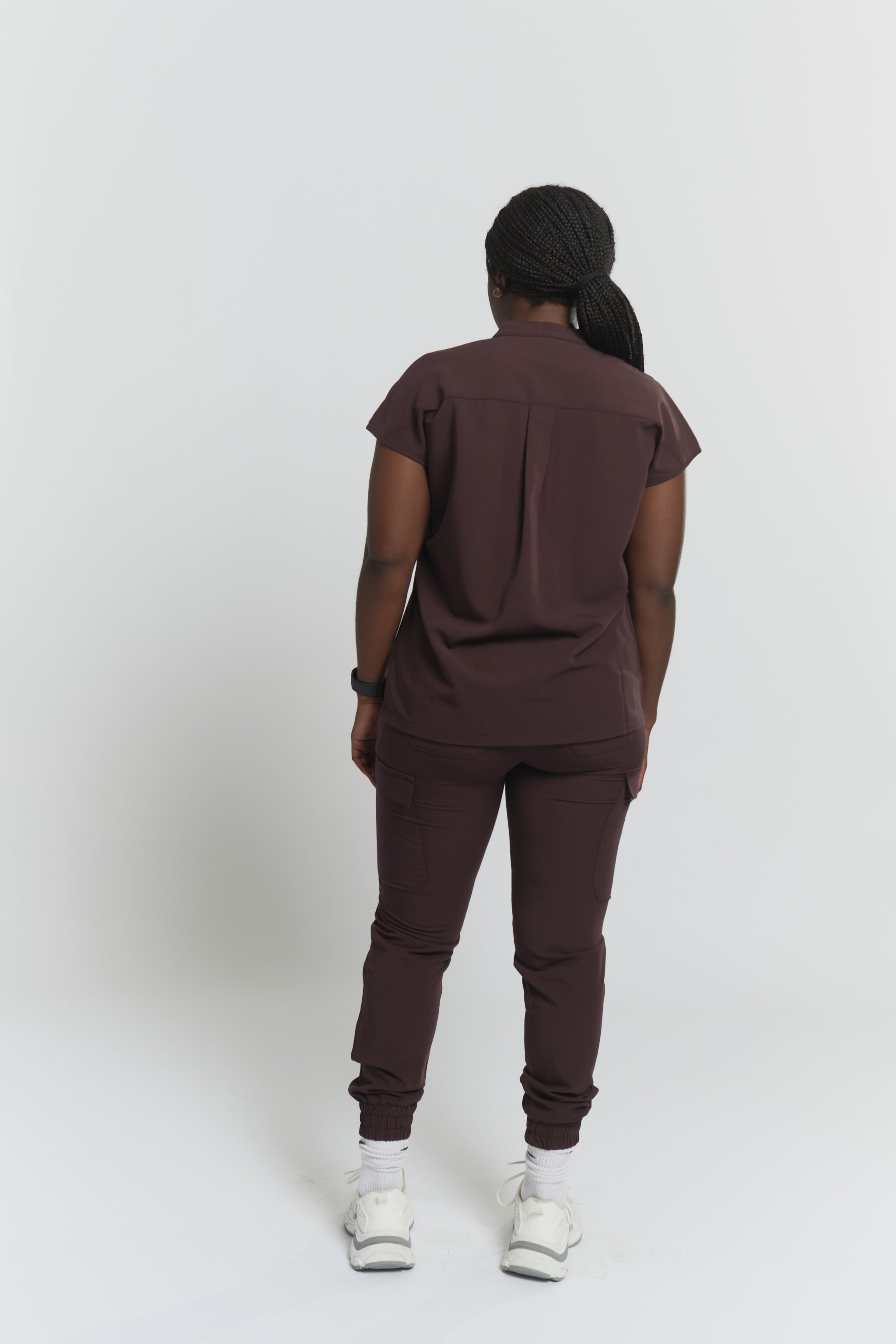 Ophelia Cap Sleeve Scrub Top - Espresso