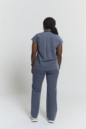 Ophelia Cap Sleeve Scrub Top - Stormy Grey
