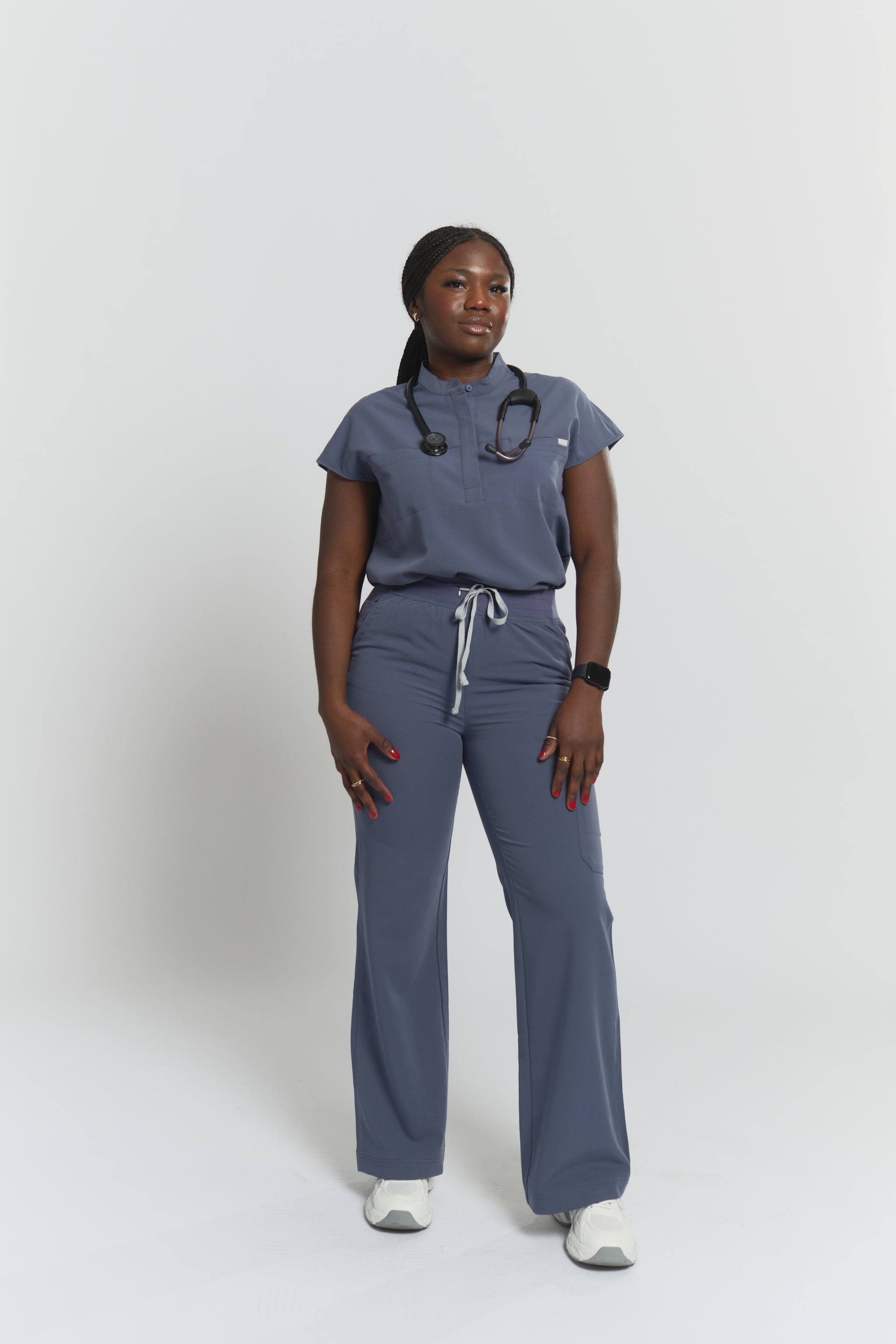 ACE Wide Leg Scrub Pants - Stormy Grey