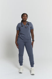 Olivia Scrub Top - Stormy Grey