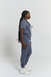 Olivia Scrub Top - Stormy Grey