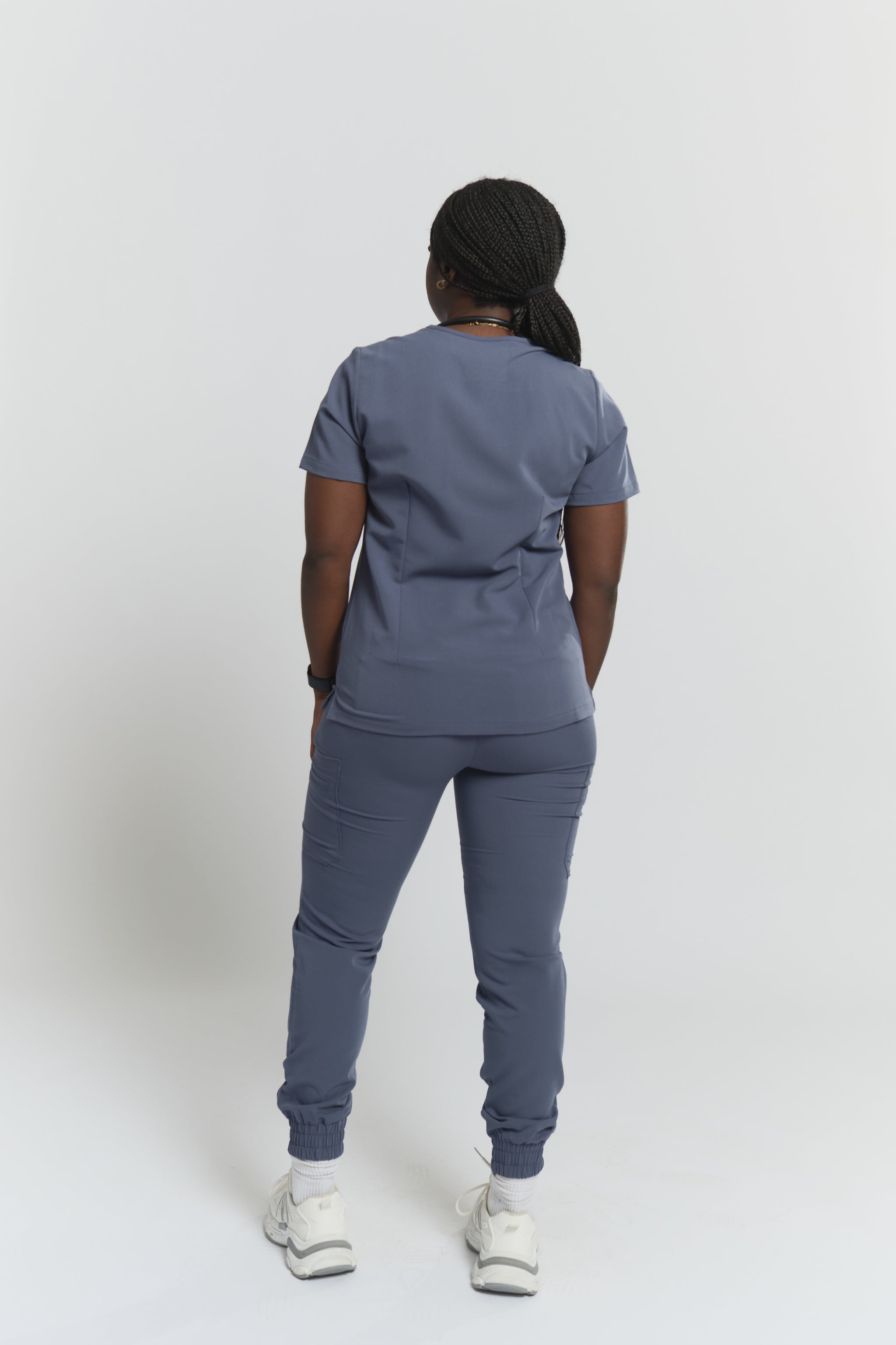 Olivia Scrub Top - Stormy Grey