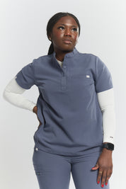 Gloria Scrub Top - Stormy Grey