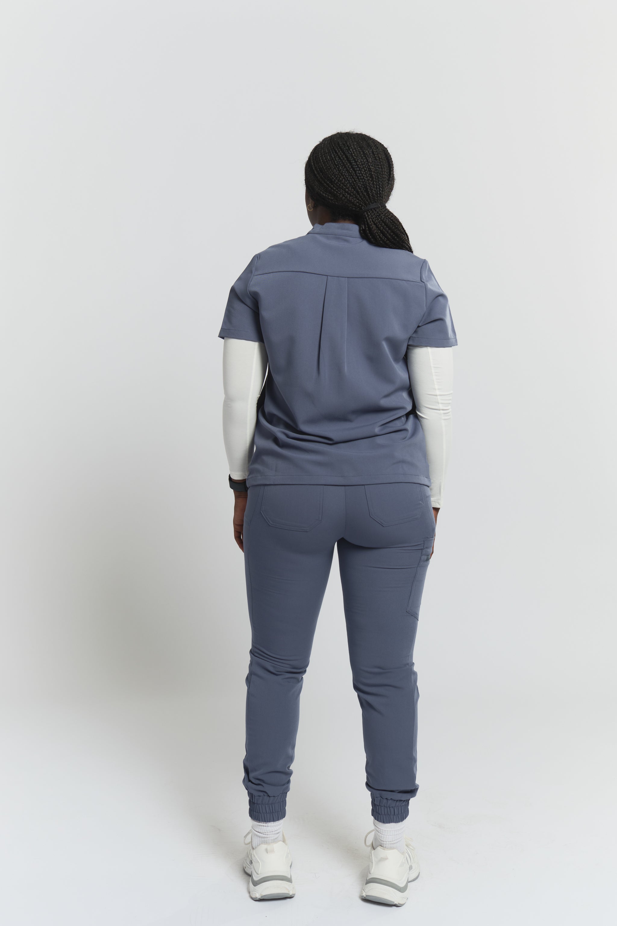 Gloria Scrub Top - Stormy Grey