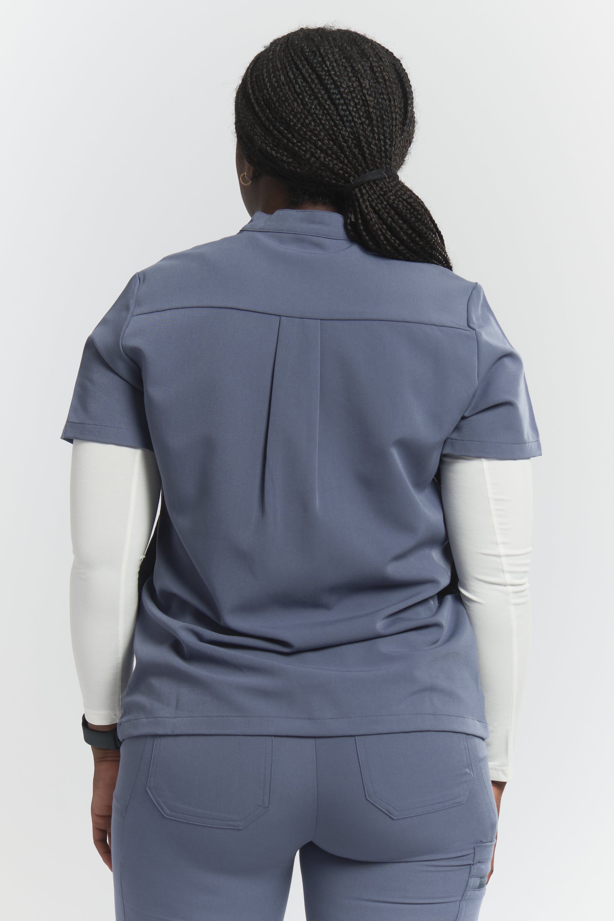 Gloria Scrub Top - Stormy Grey