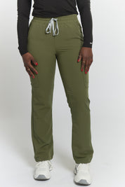 Lulu Straight Leg Scrub Pants - Mossy Green