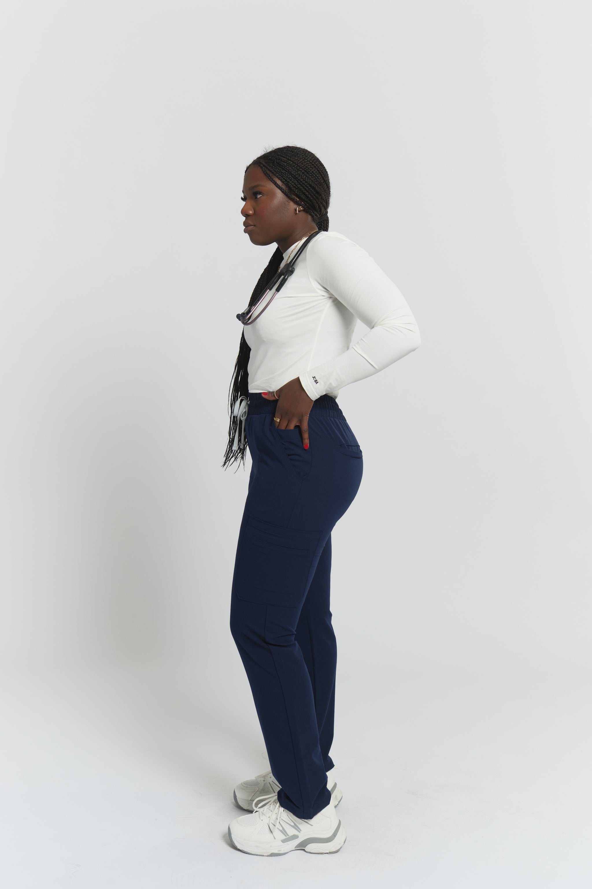 Lulu Straight Leg Scrub Pants - Navy