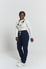 Lulu Straight Leg Scrub Pants - Navy