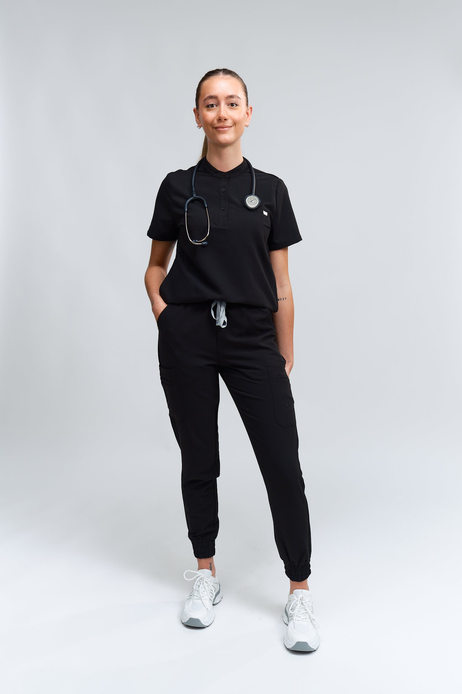 Gloria Scrub Top - Black