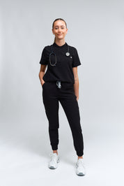 Gloria Scrub Top - Black