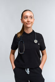 Gloria Scrub Top - Black