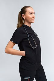 Gloria Scrub Top - Black