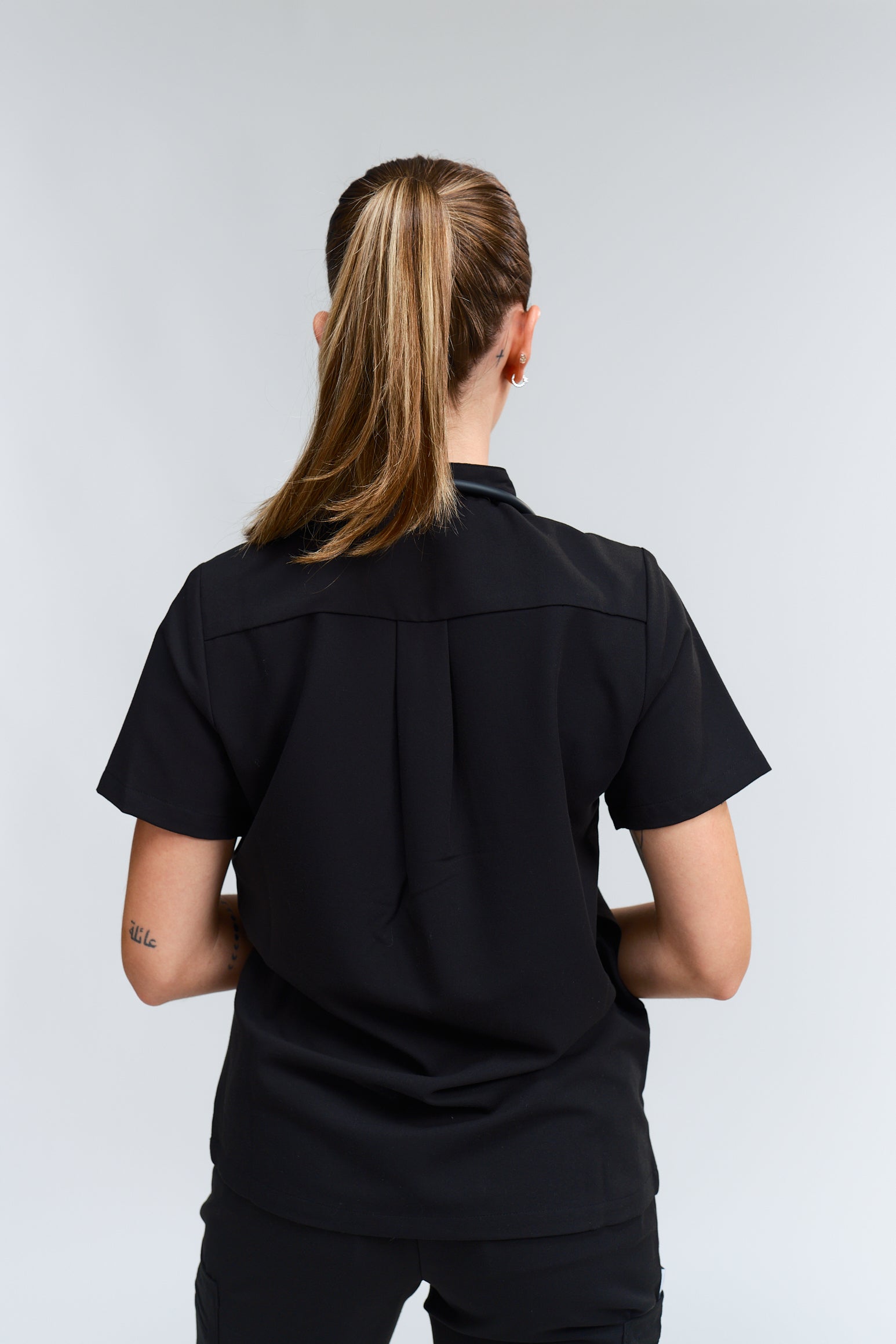 Gloria Scrub Top - Black
