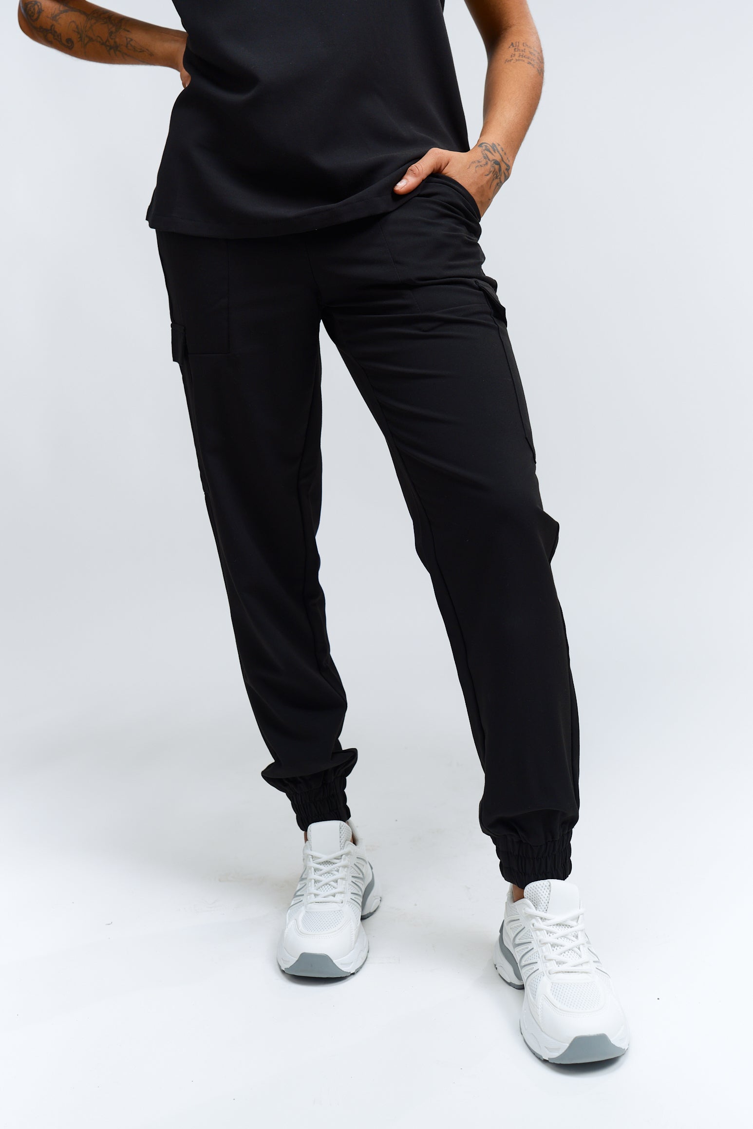 Lydia Jogger Scrub Pants - Black