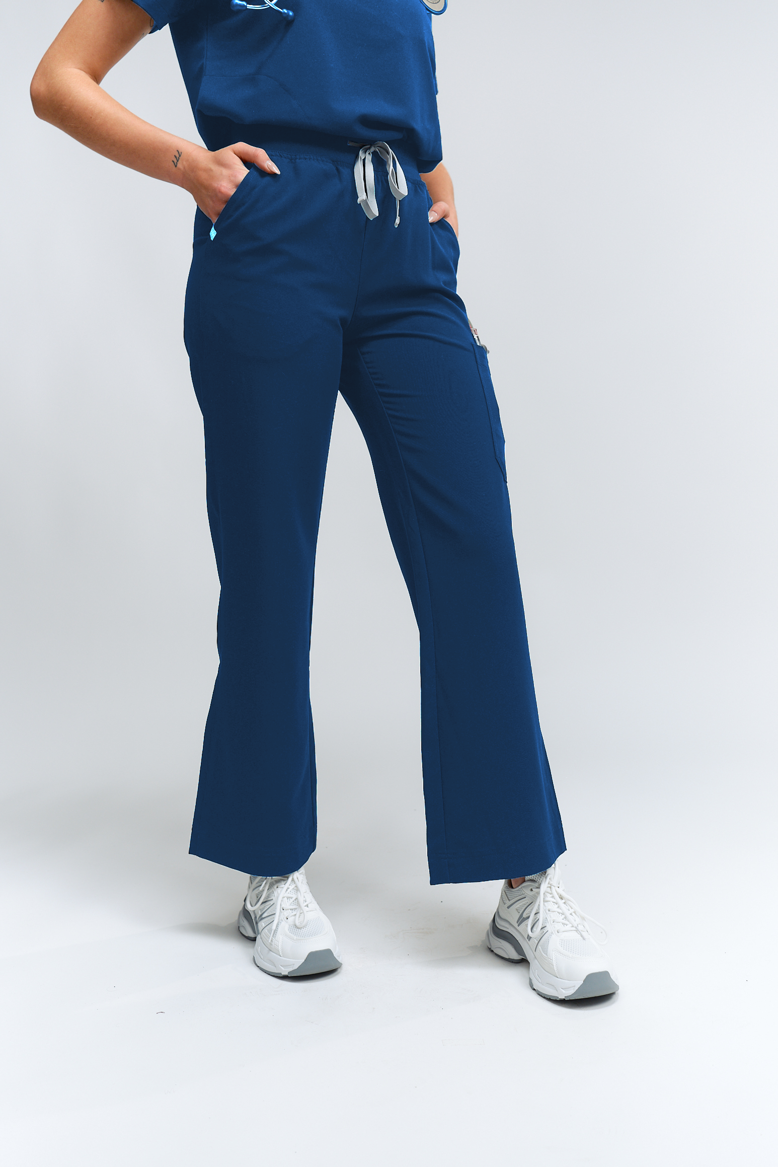 ACE Wide Leg Scrub Pants - Abyss Blue