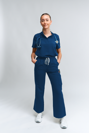 ACE Wide Leg Scrub Pants - Abyss Blue