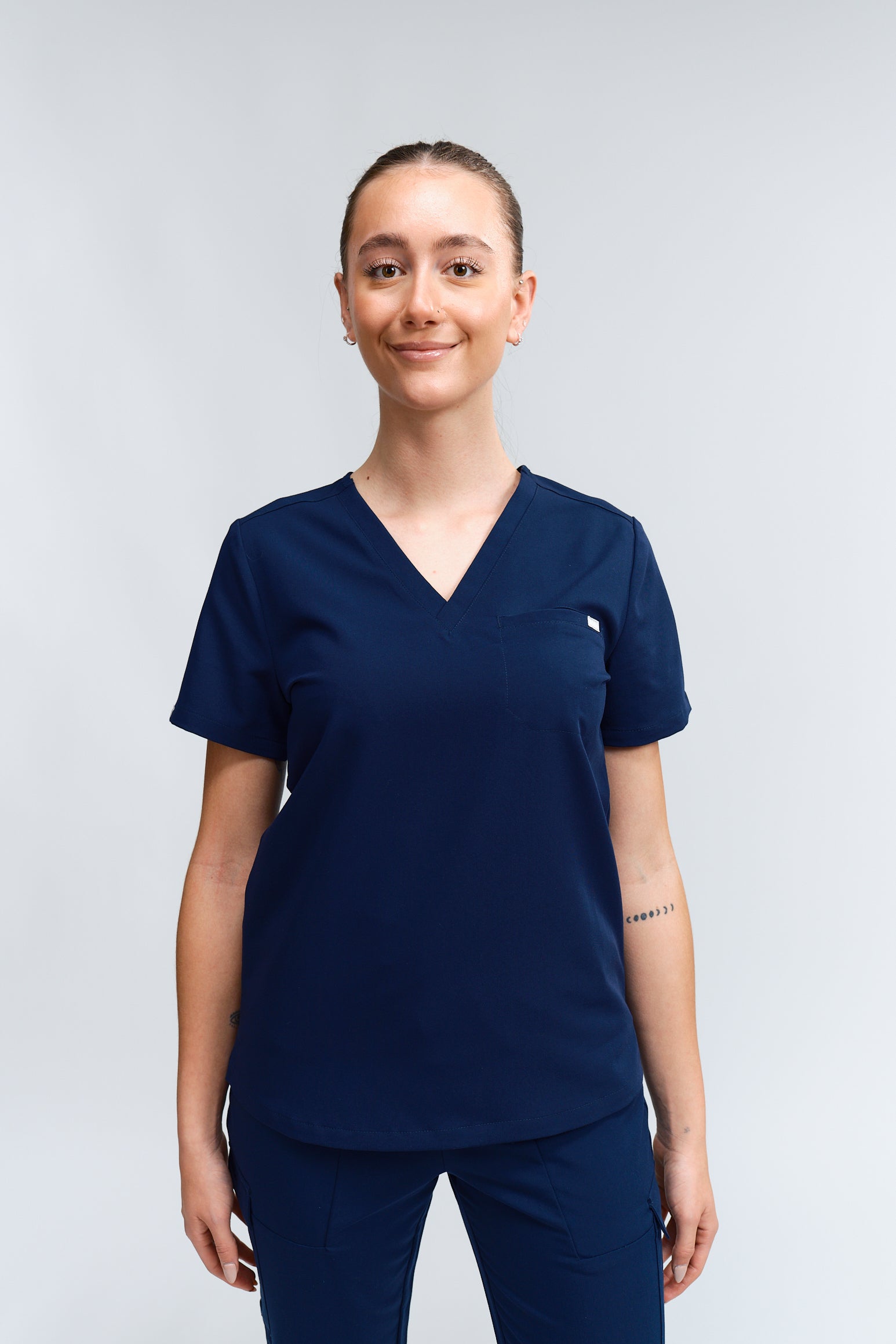 Olivia Scrub Top - Navy