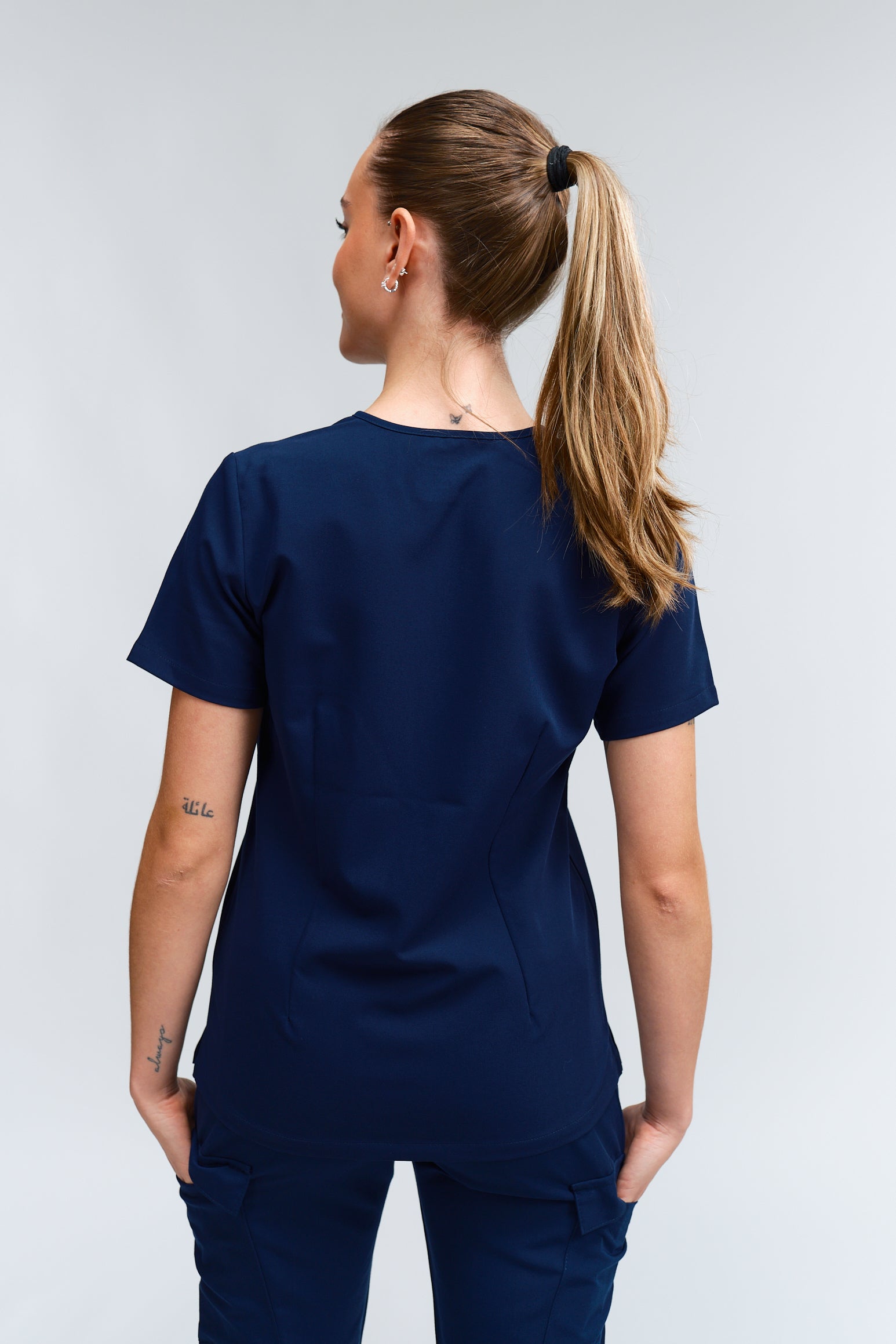 Olivia Scrub Top - Navy