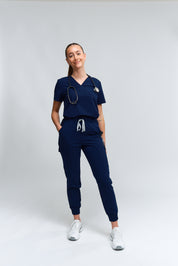 Olivia Scrub Top - Navy