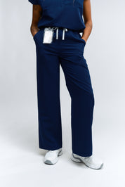 ACE Wide Leg Scrub Pants - Navy