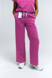 ACE Wide Leg Scrub Pants - Fuchsia