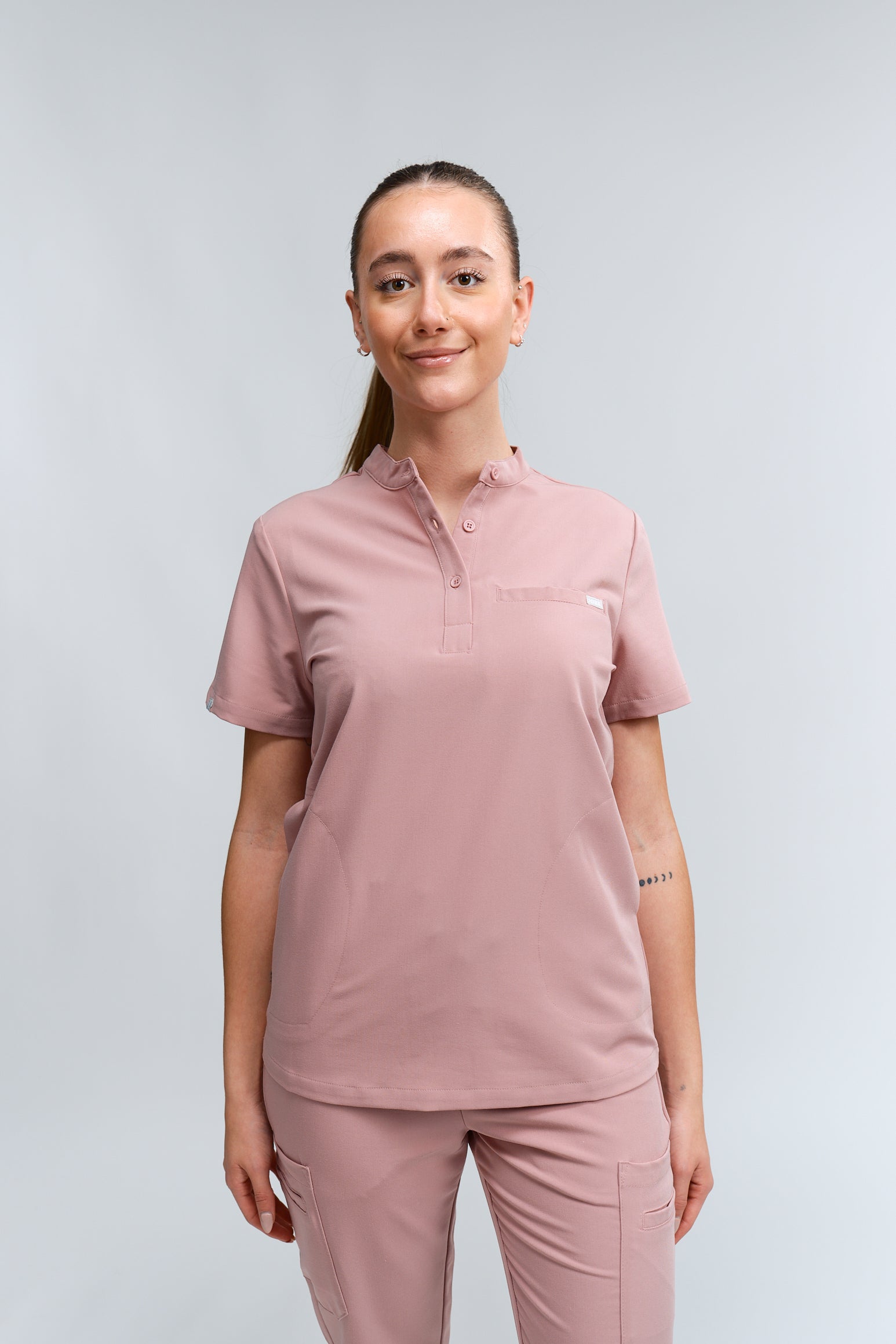 Gloria Scrub Top - Rosewood