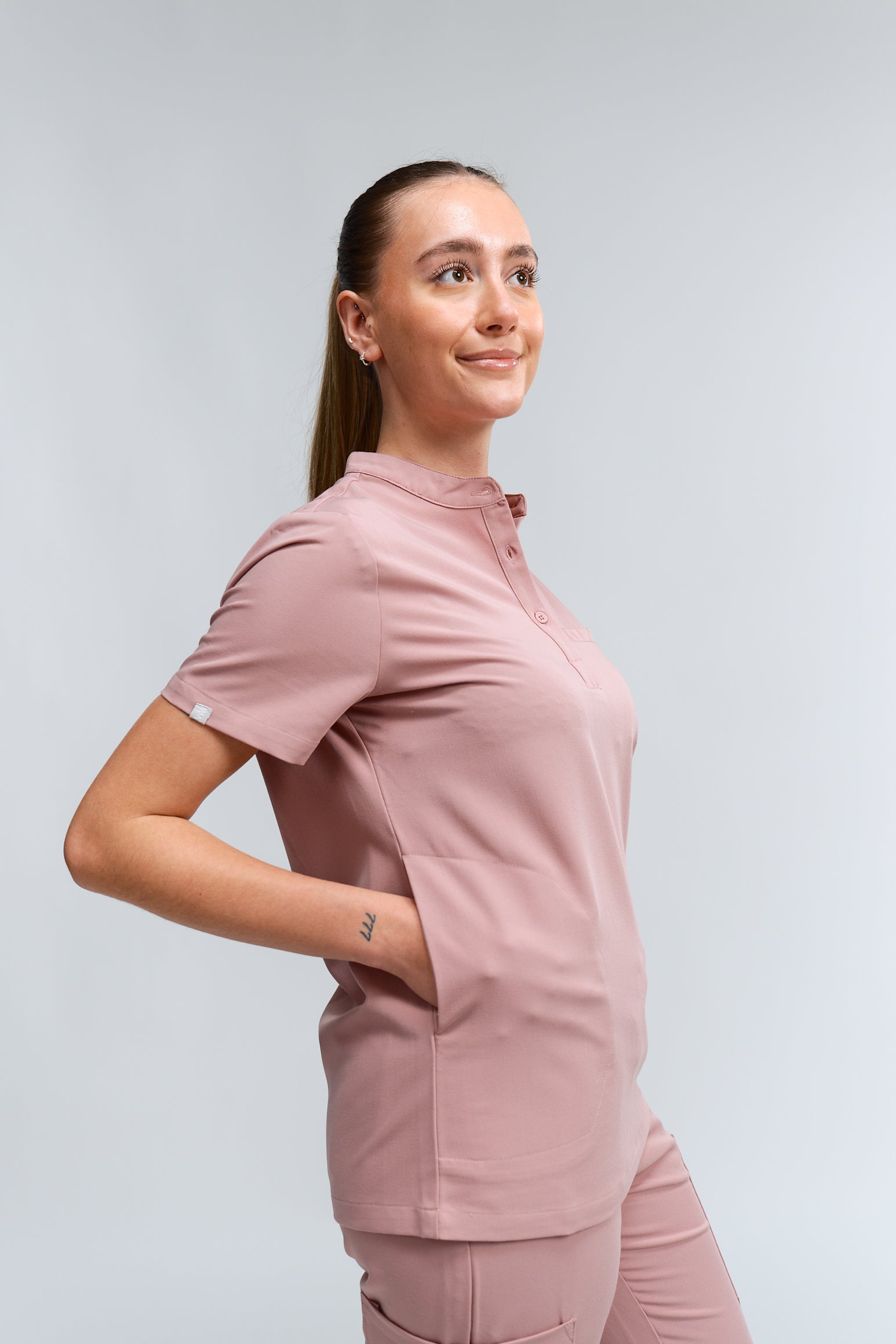 Gloria Scrub Top - Rosewood