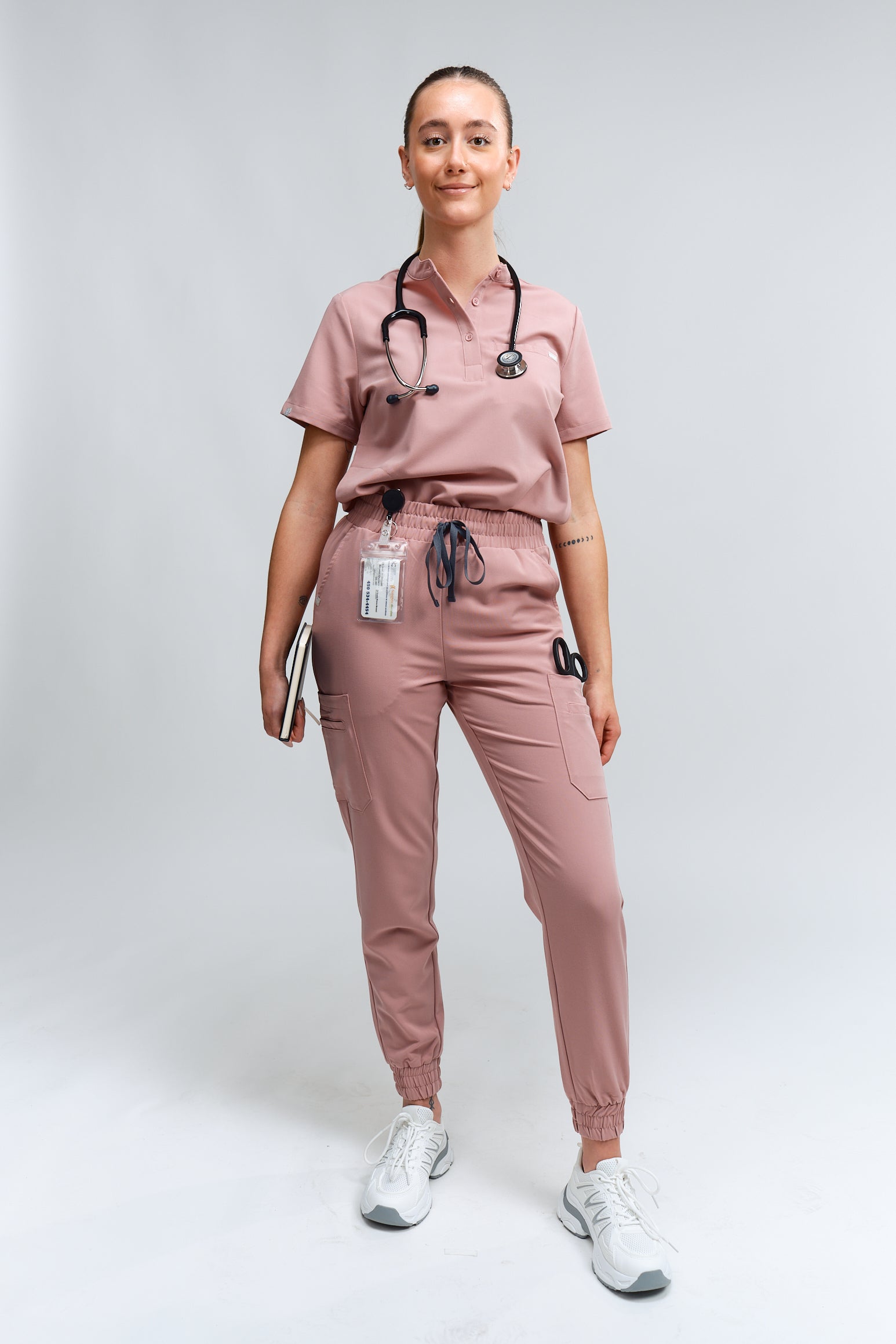 Gloria Scrub Top - Rosewood
