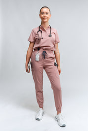 Gloria Scrub Top - Rosewood