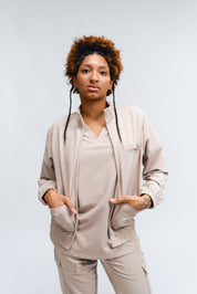 Thalia Scrub Jacket - Sandstone