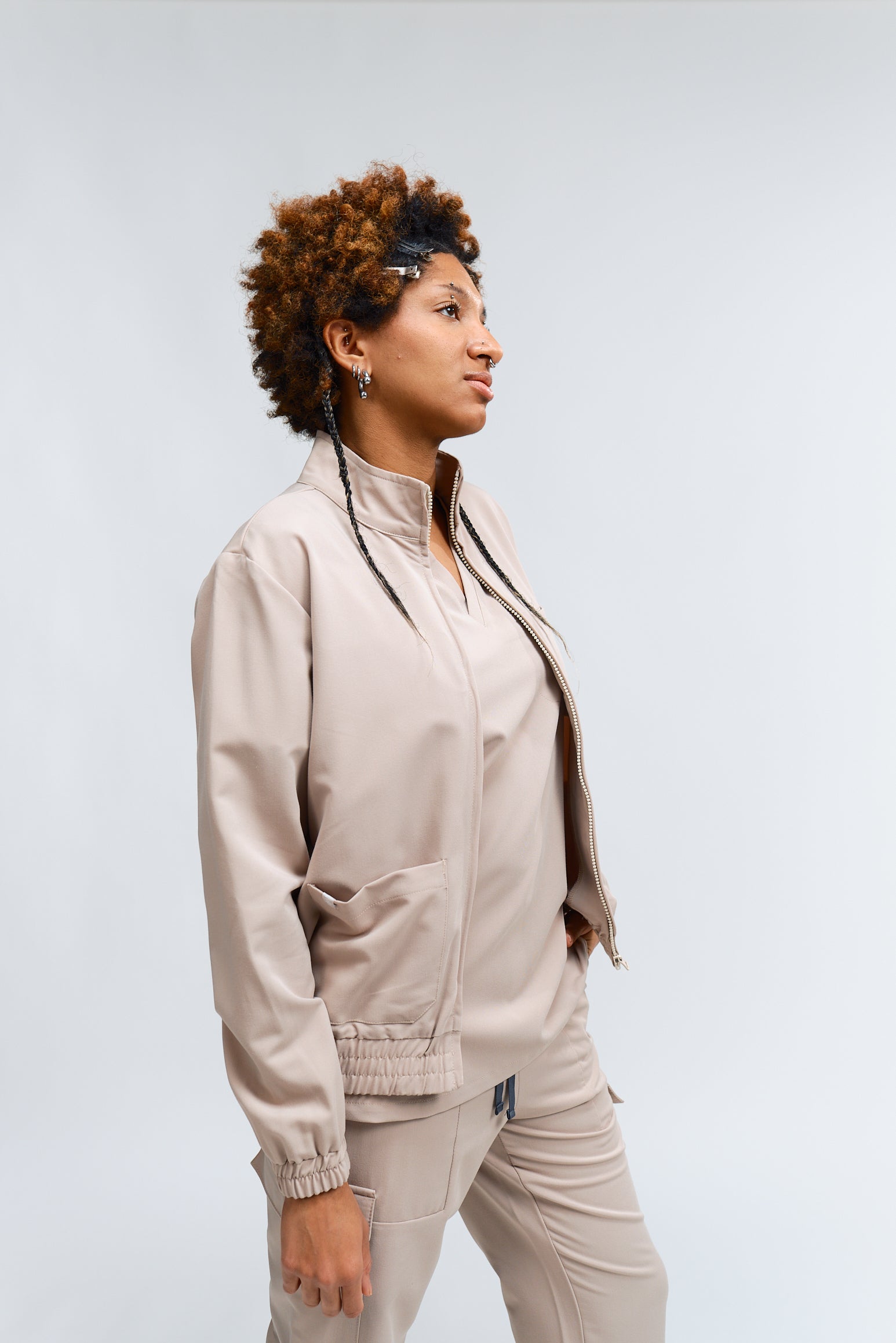 Thalia Scrub Jacket - Sandstone