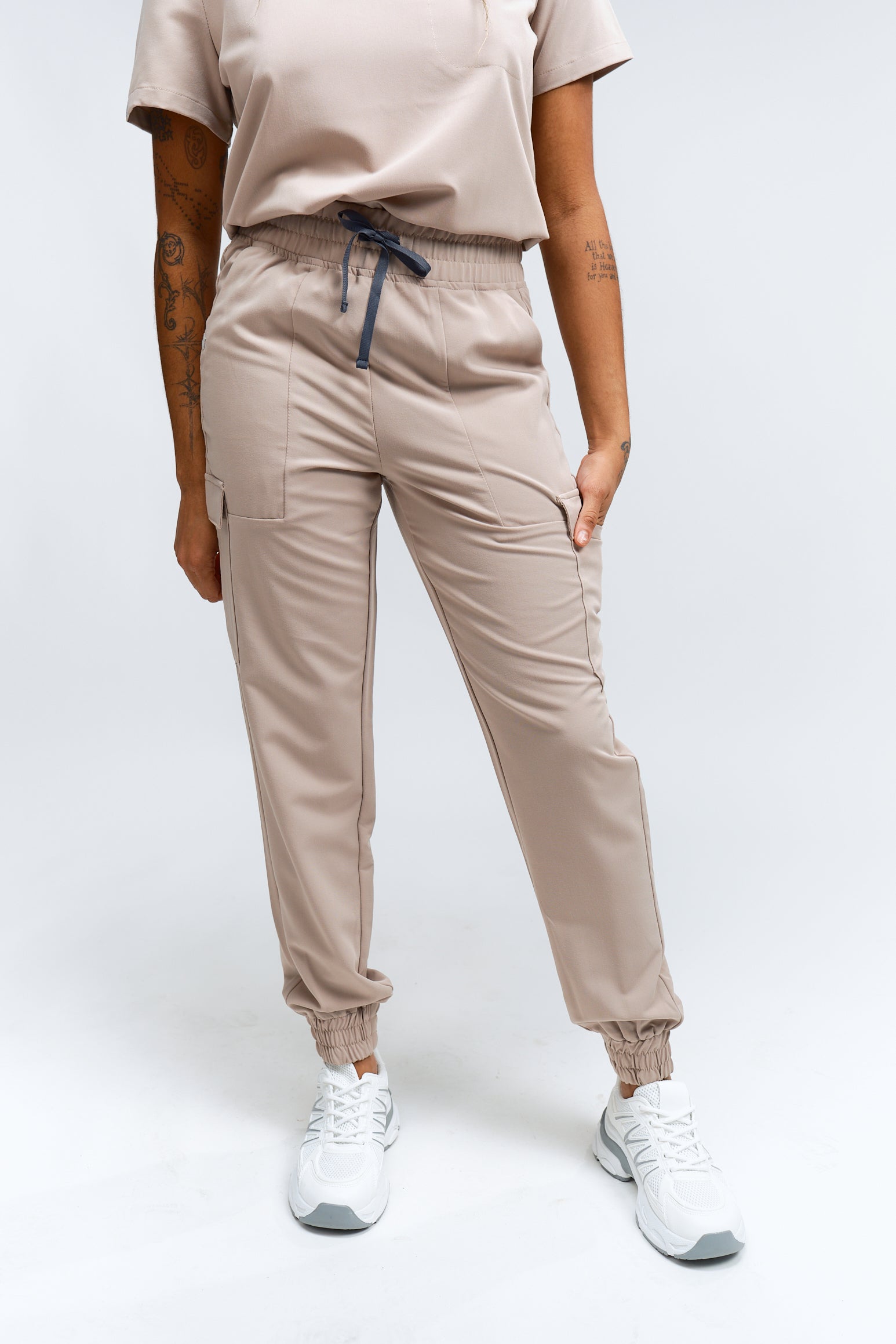 Lydia Jogger Scrub Pants - Sandstone