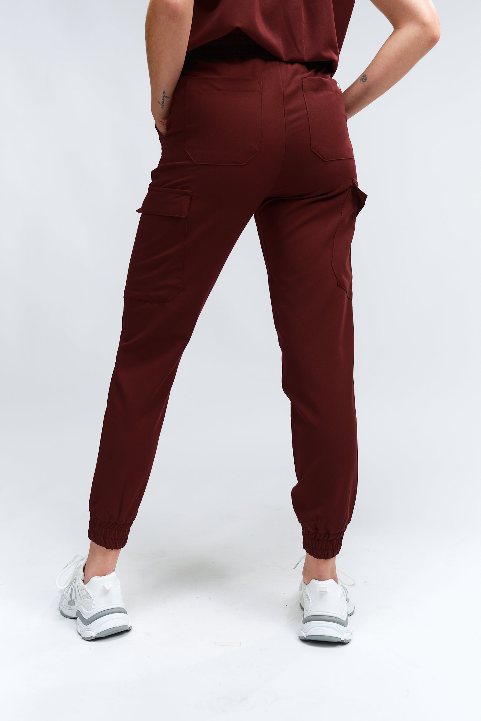 Lydia Jogger Scrub Pants - Burgundy