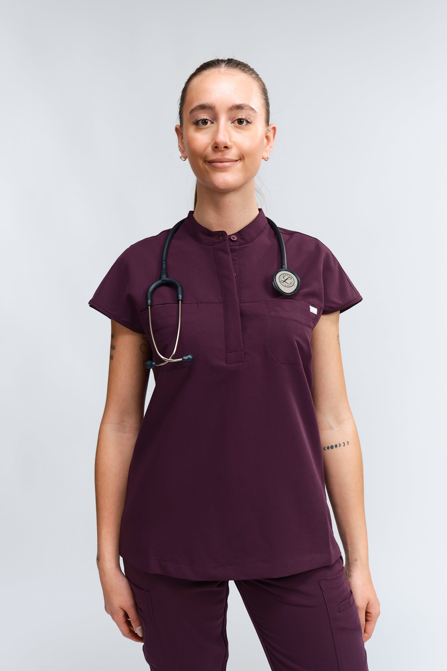 Ophelia Cap Sleeve Scrub Top - Royal Purple